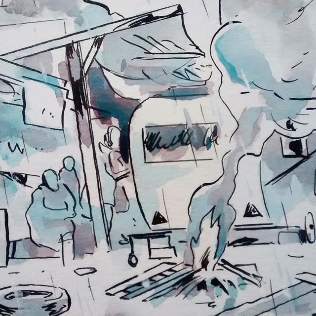 Un peu de pluie en aquarelle dans une autre gamme img1